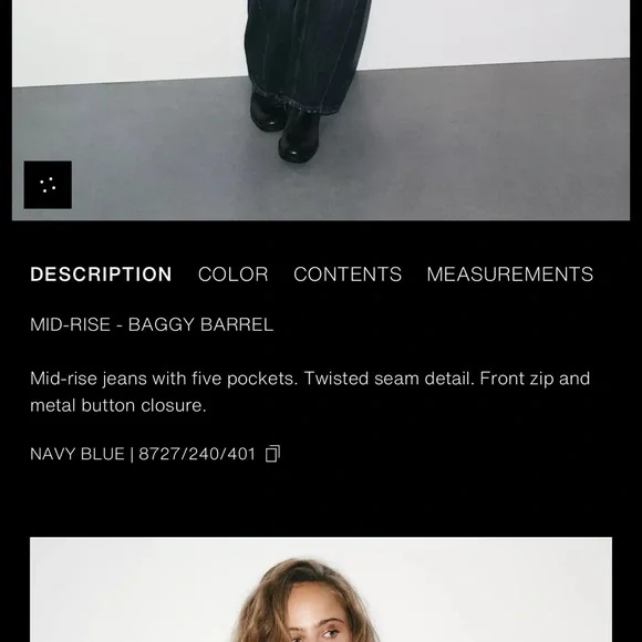 Never worn Zara TRF Mid-rise baggy barrel jeans - Picture 7 of 7